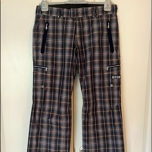 BOGNER Women Navy Plaid Insulated Ski Pant. Worn Once Size 10 (M/L)